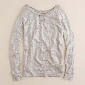 J. CREW Metallic Gold Linen sweatshirt Size Small
